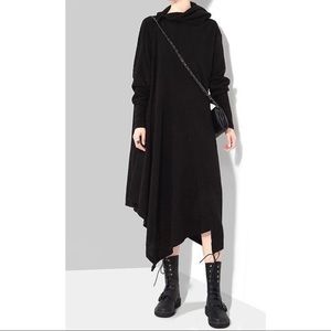 Asymmetrical ribbed turtleneck dress size XL
